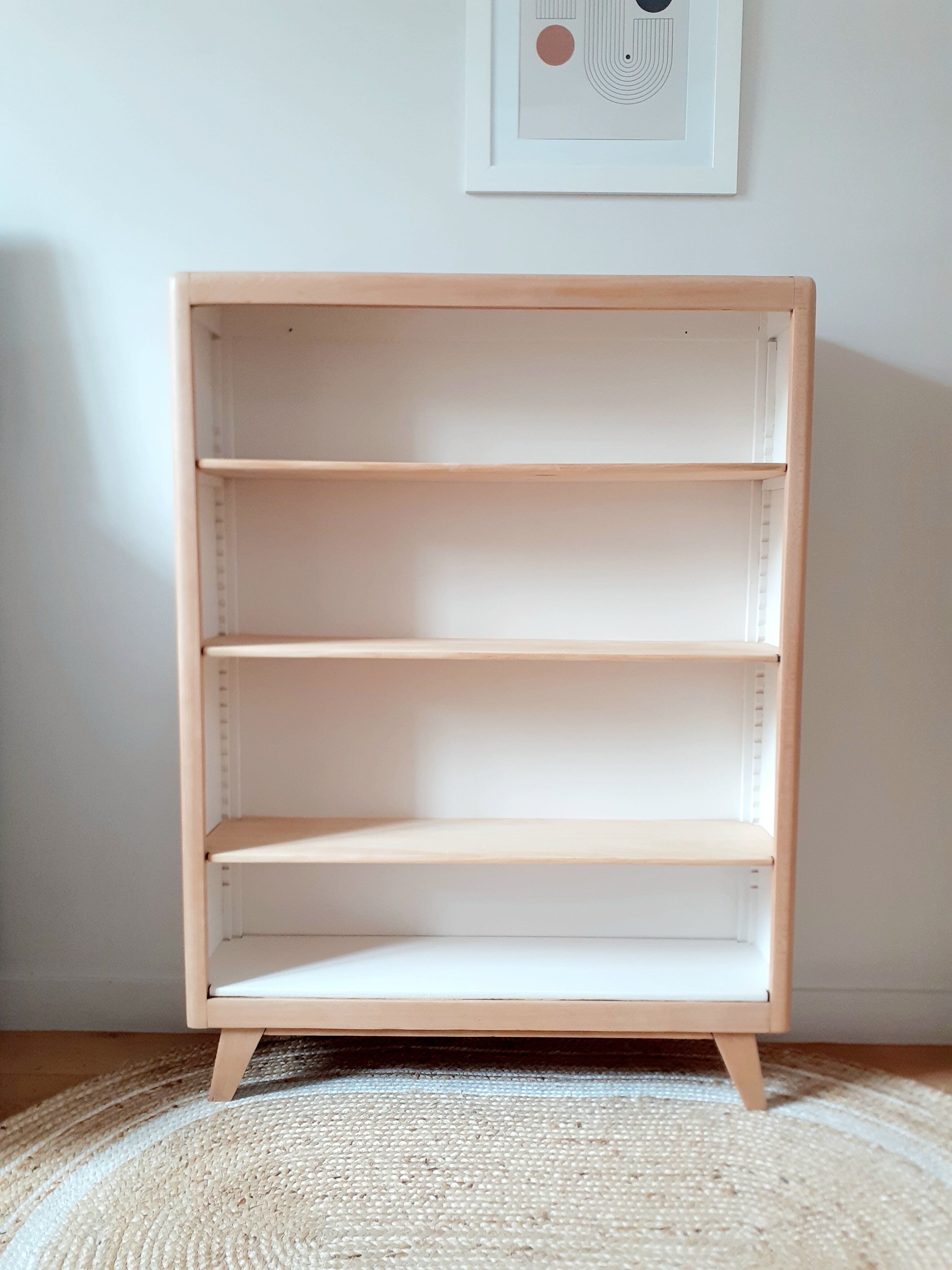 Vintage bookcase shelf 50s