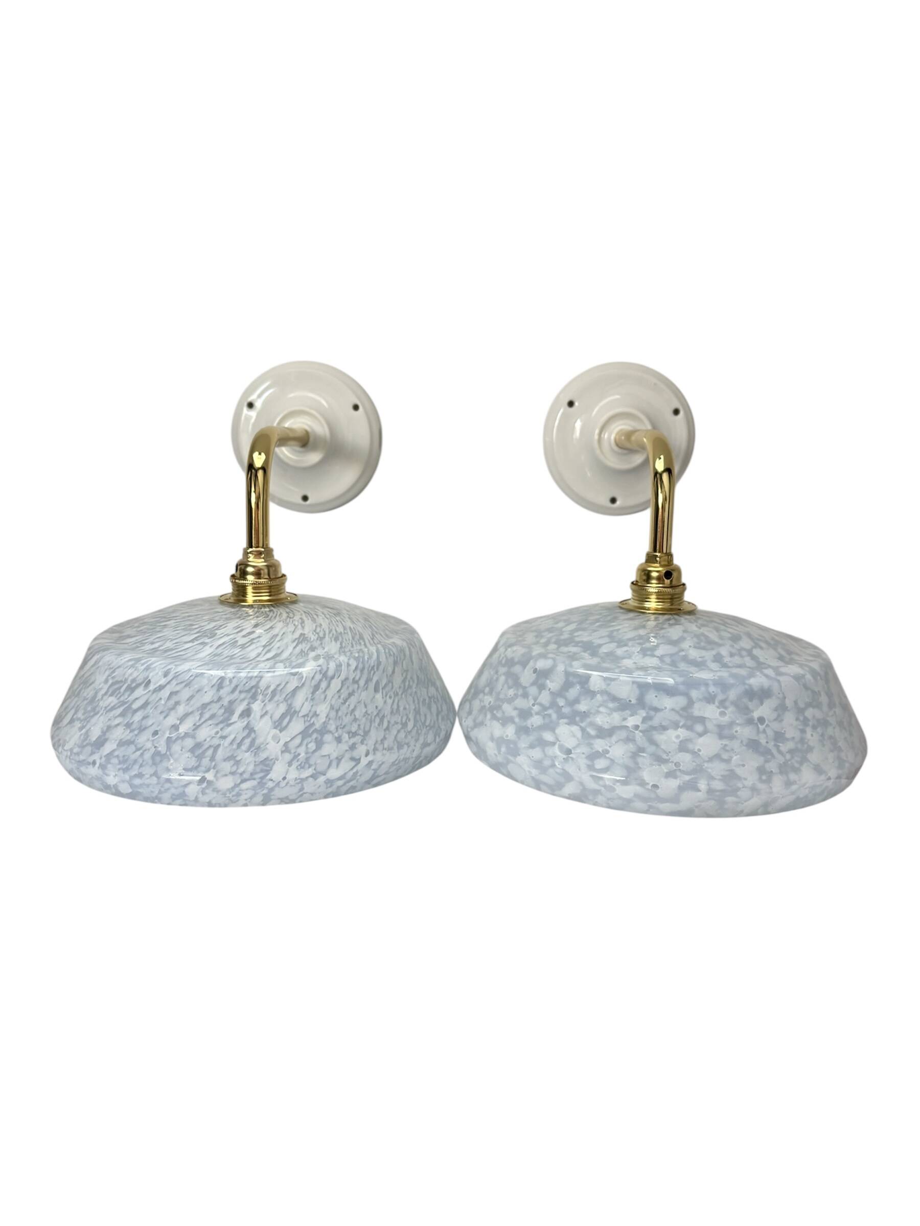 Pair of blue wall sconces