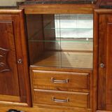 Solid walnut sideboard with small display cabinet