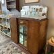 Art Deco wooden sideboard with mirror and marble