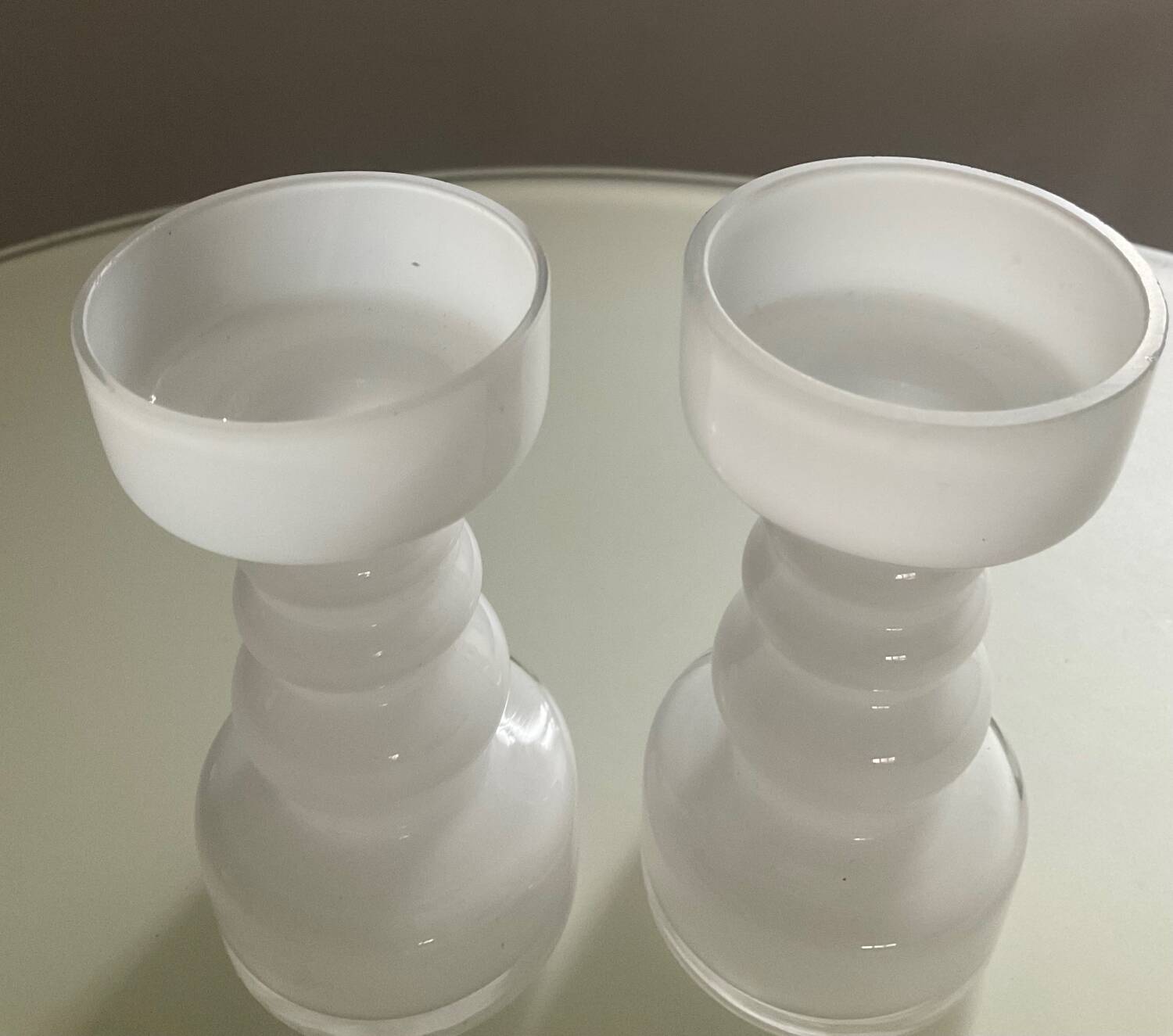 Paire de vases vintage en opaline