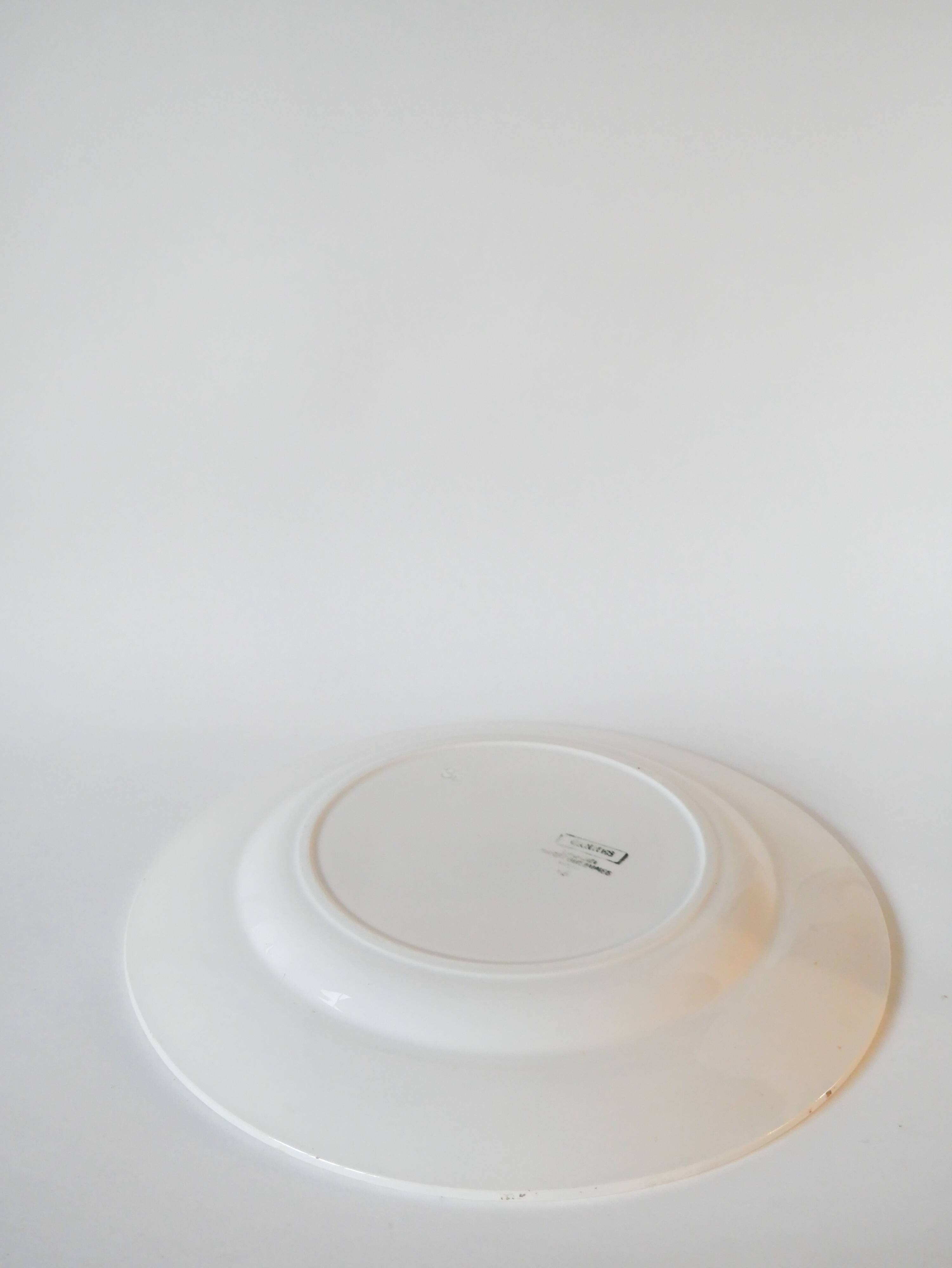 Large Digoin Sarreguemines dish, Cannes model, 1950