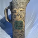 Vintage earthenware pitcher years 50/60 signed jc monange