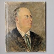 Old oil painting portrait of a man from the 20th century