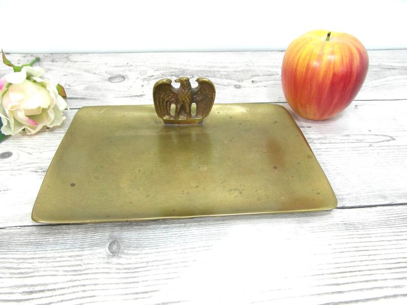 Solid brass eagle platter