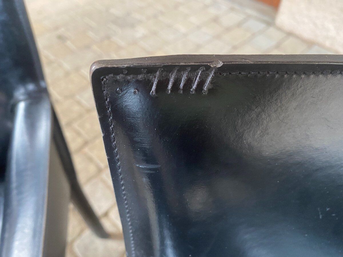 7 armchairs by Couro Brasil in Black Leather