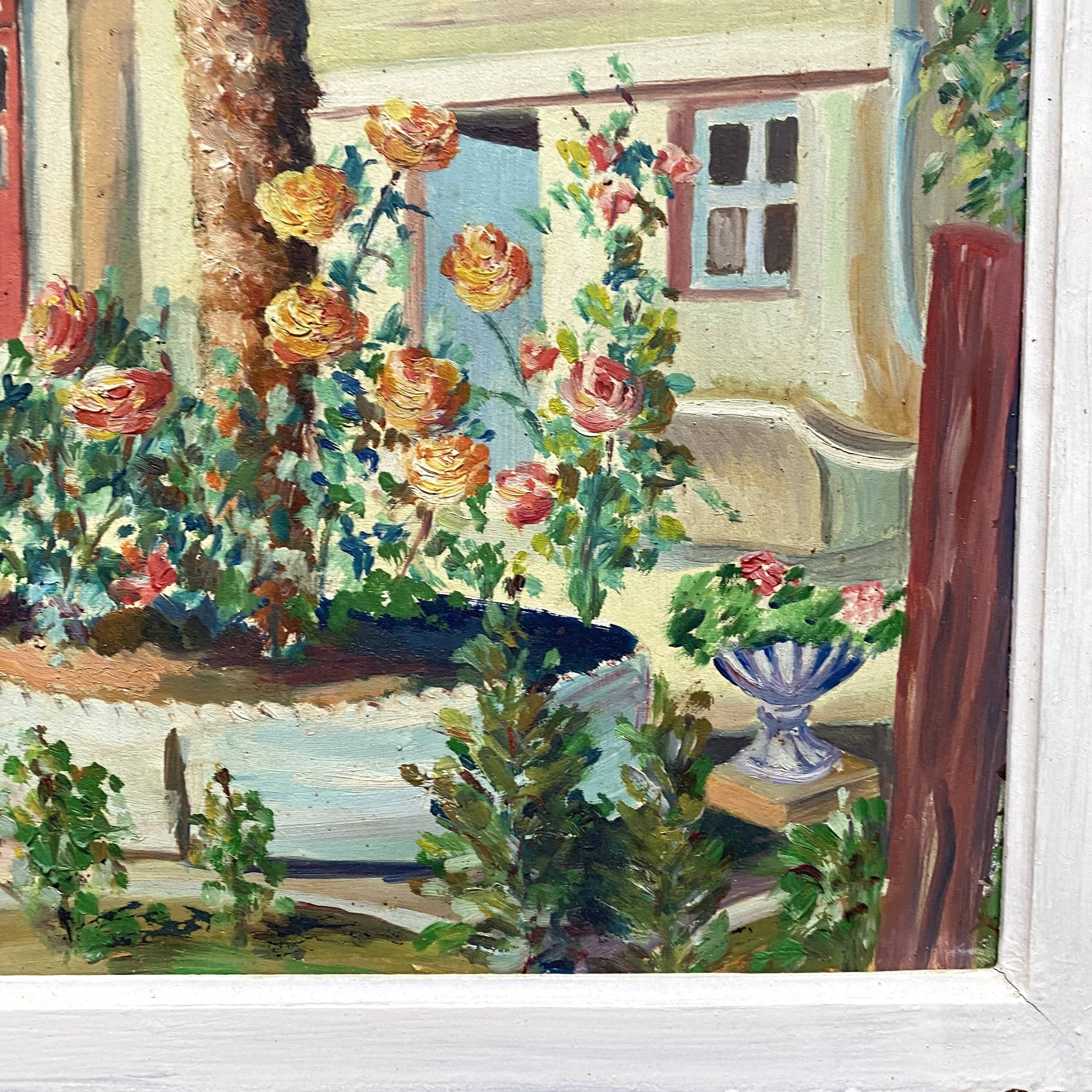 Grande toile encadrée maison ensoleillée