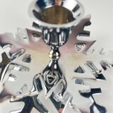 Silver metal snowflake candle holder