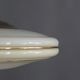 Beige Art Deco Pendant Light with Golden Radial Stripes and Brass Profile, 1930-1940