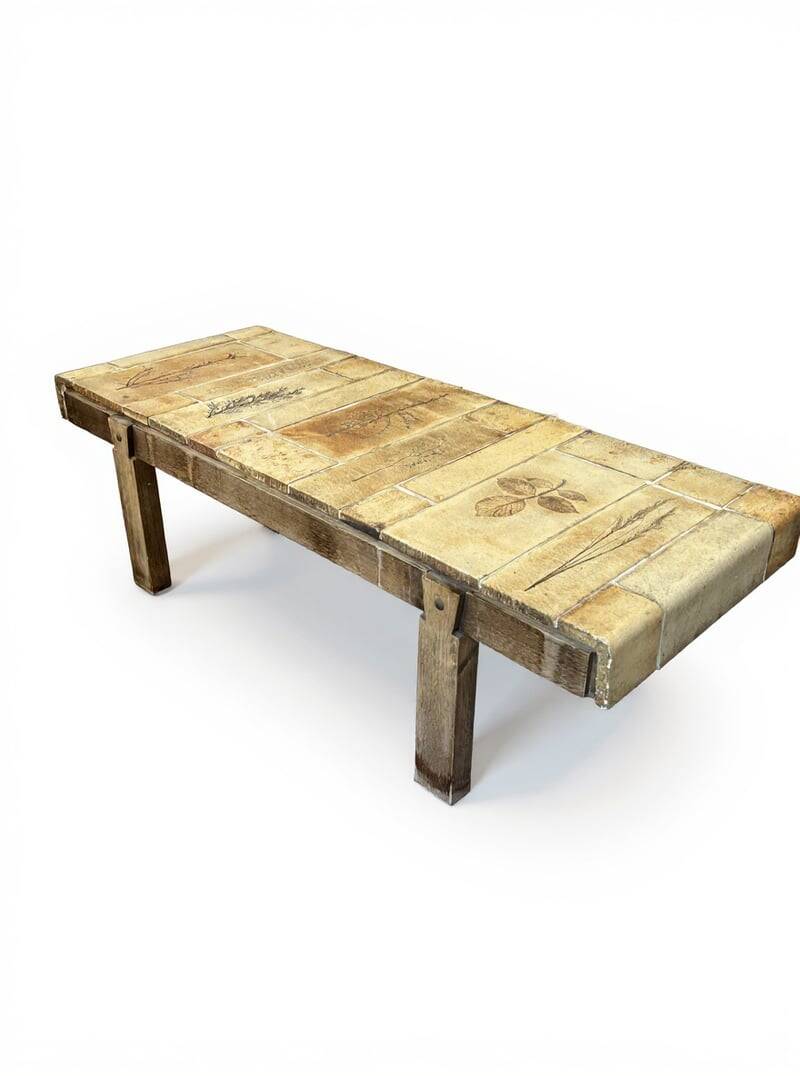 Iconic coffee table signed by Roger Capron, made in the 1950s.