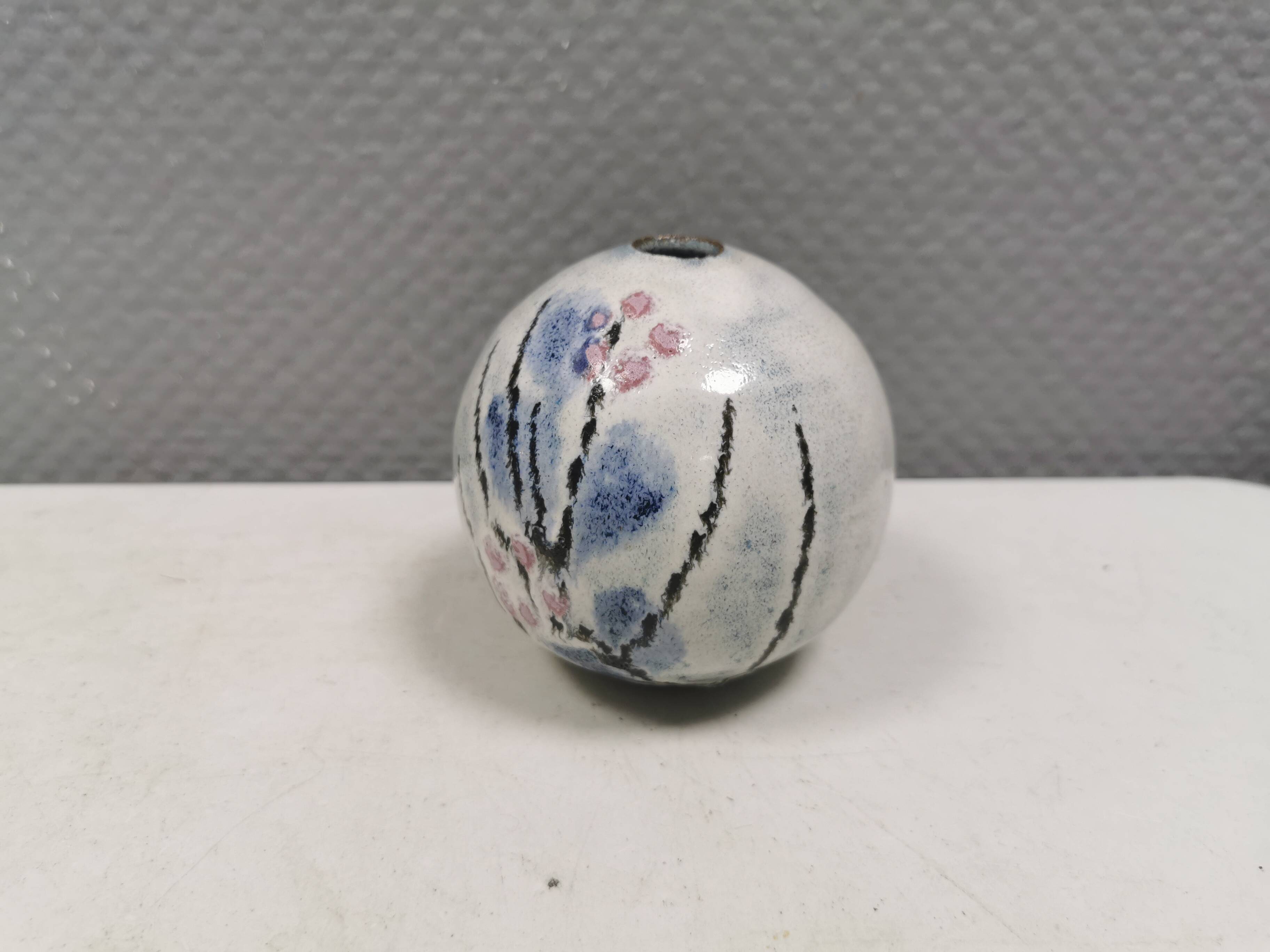 A beautiful little spherical vase from Danish Barholt Ceramics, 1970s–80s.
