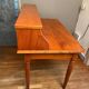 Wooden desk with drawers and storage