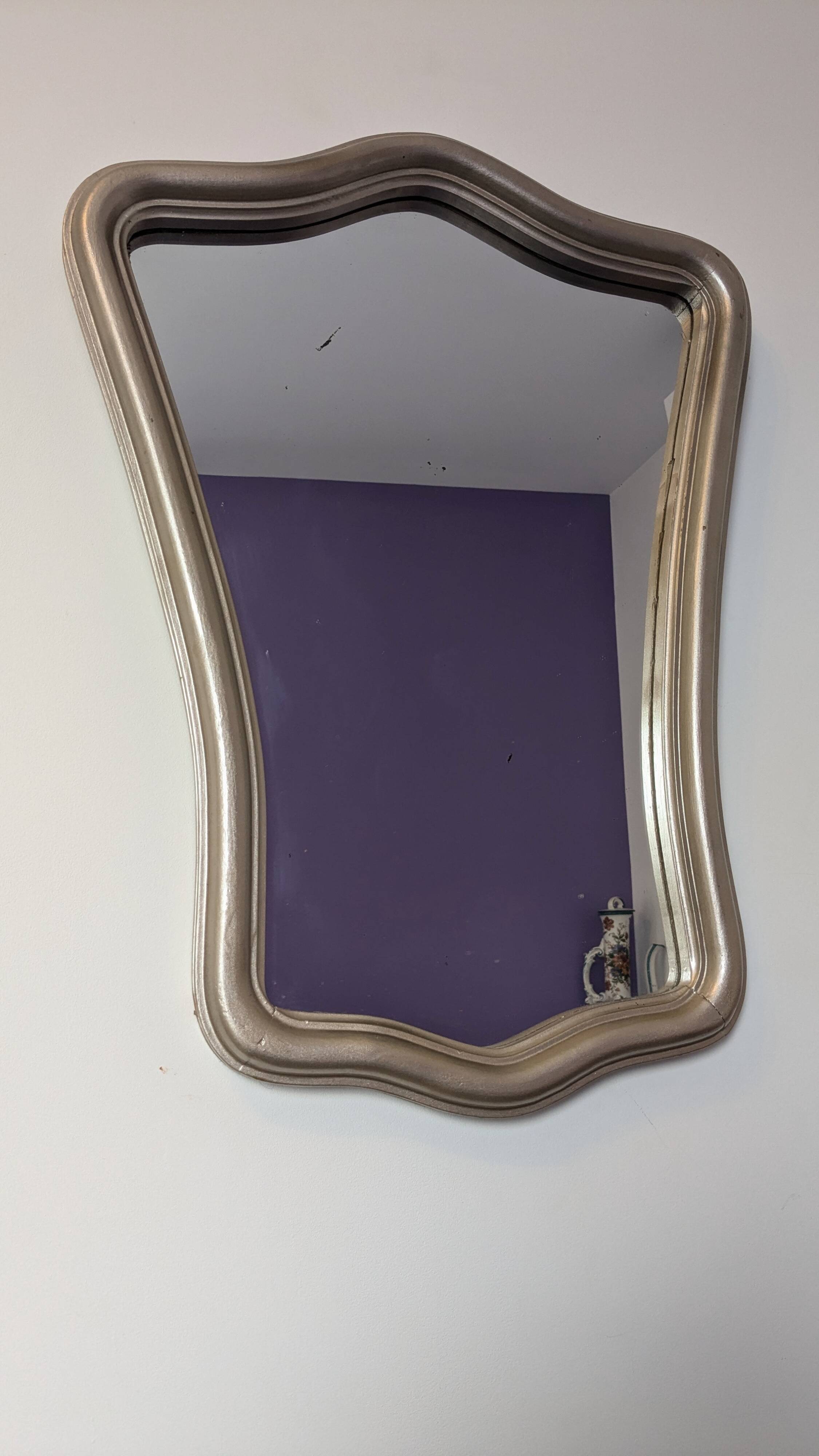 Miroir style Louis XV argenté 67 x 50 cm
