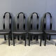 Postmodern lacquered wood Italian dining chairs, 1980s