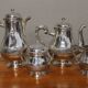 Silver metal coffee set - christofle - gallia collection
