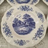 Set of 6 Sarreguemines soup plates Romantic blue model
