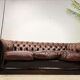 Canapé chesterfield en cuir vintage