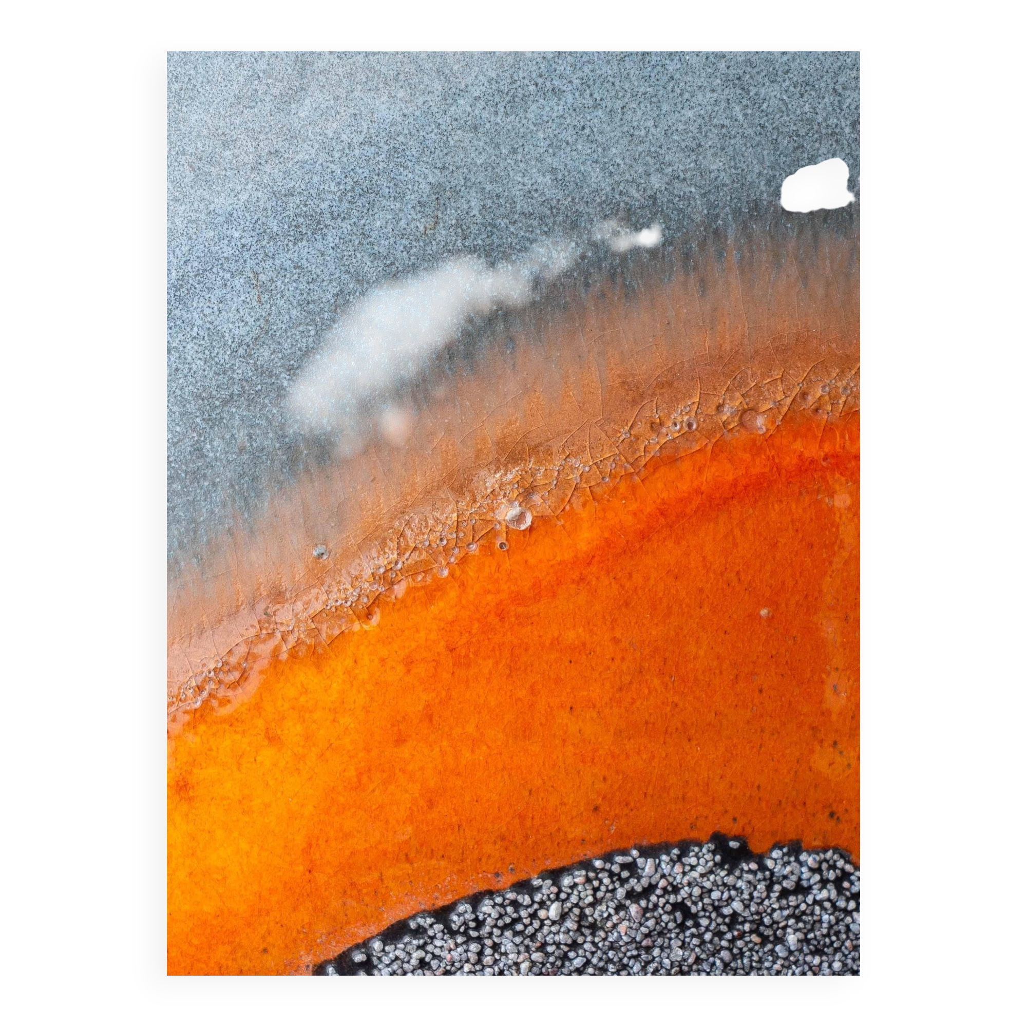 XXL Mid-Century Modern grey and orange ceramic table lamp Carstens Tönnieshof