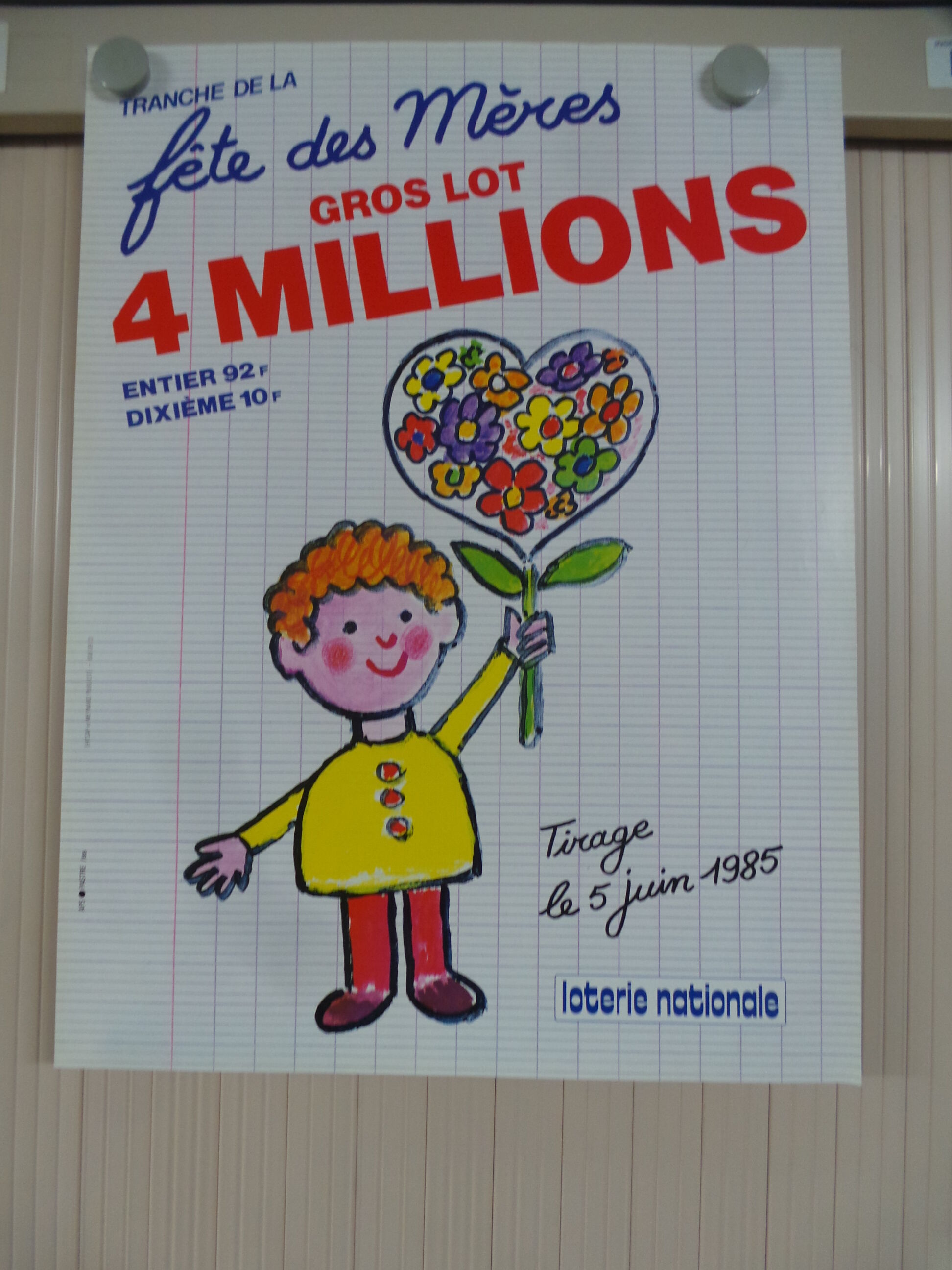 Original national lottery poster mother's day 1985