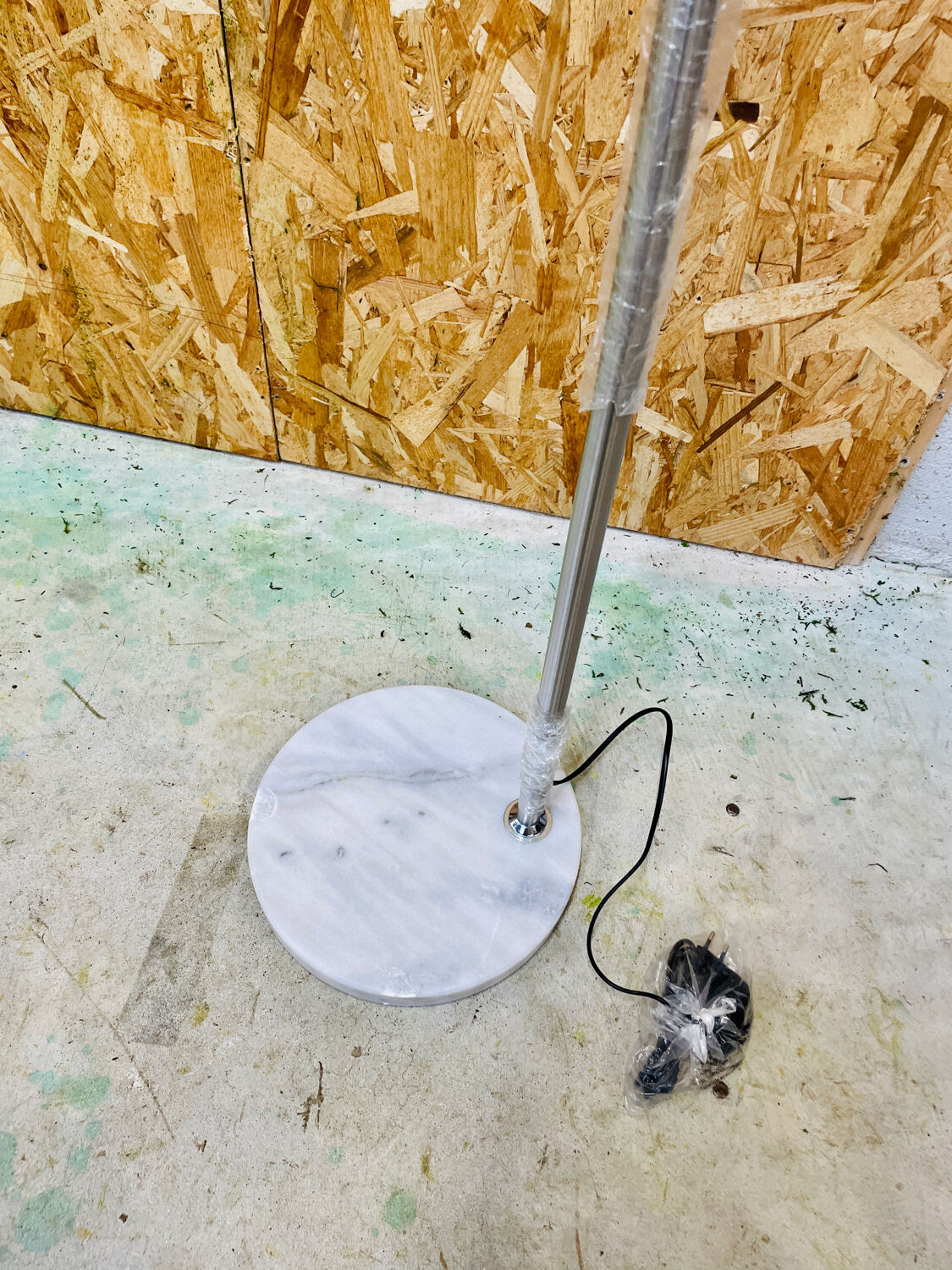 Orange round floor lamp