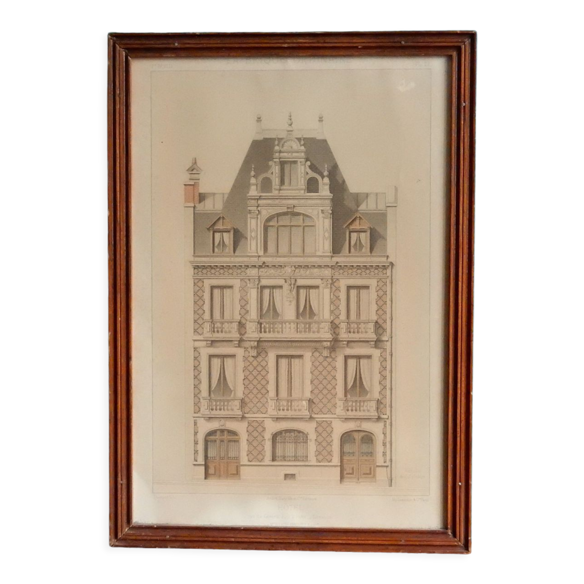 Lithograph board architecture ordinary brick