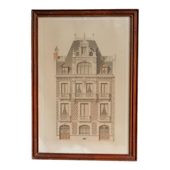 Lithograph board architecture ordinary brick
