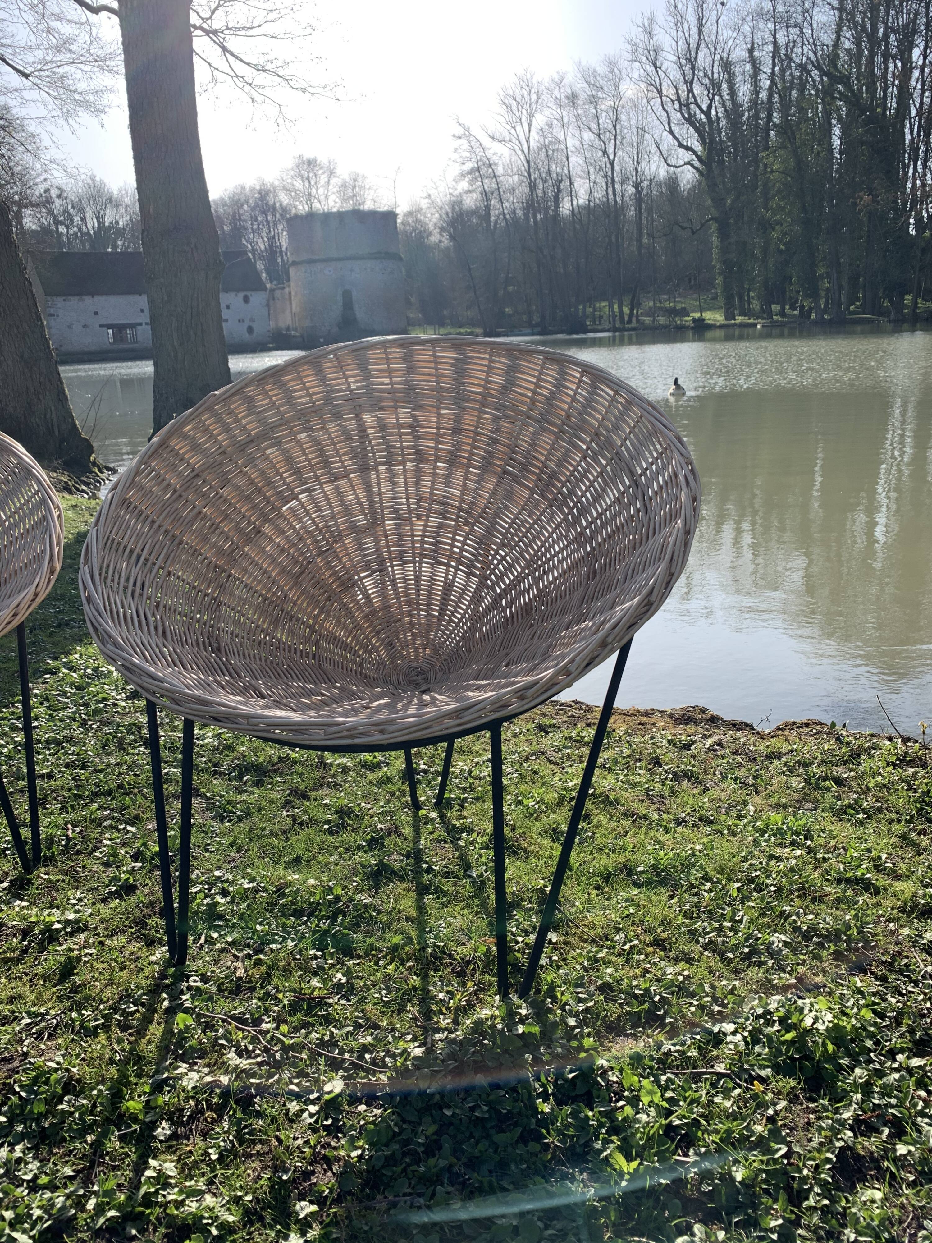 Pair of wicker "baskets" chairs