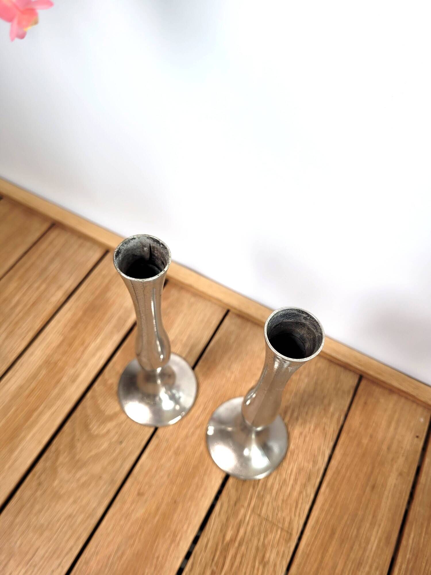 Pair of vintage Damart candlesticks or soliflores
