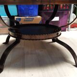 Round coffee table in wrought iron and marble