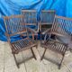 Set of 4 folding chairs/armchairs with armrests in exotic wood