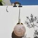 Suspension glass of pale pink clicy