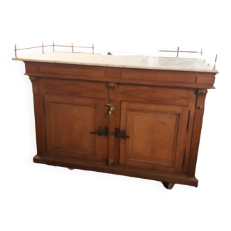 Bar counter solid oak marble top