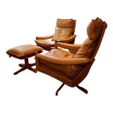 Pairs of armchairs and ottoman by Soda Galvano for Lied Mobler, Norway 1970