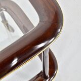 Mahogany brass and glass drinks trolley from italy, circa 1950