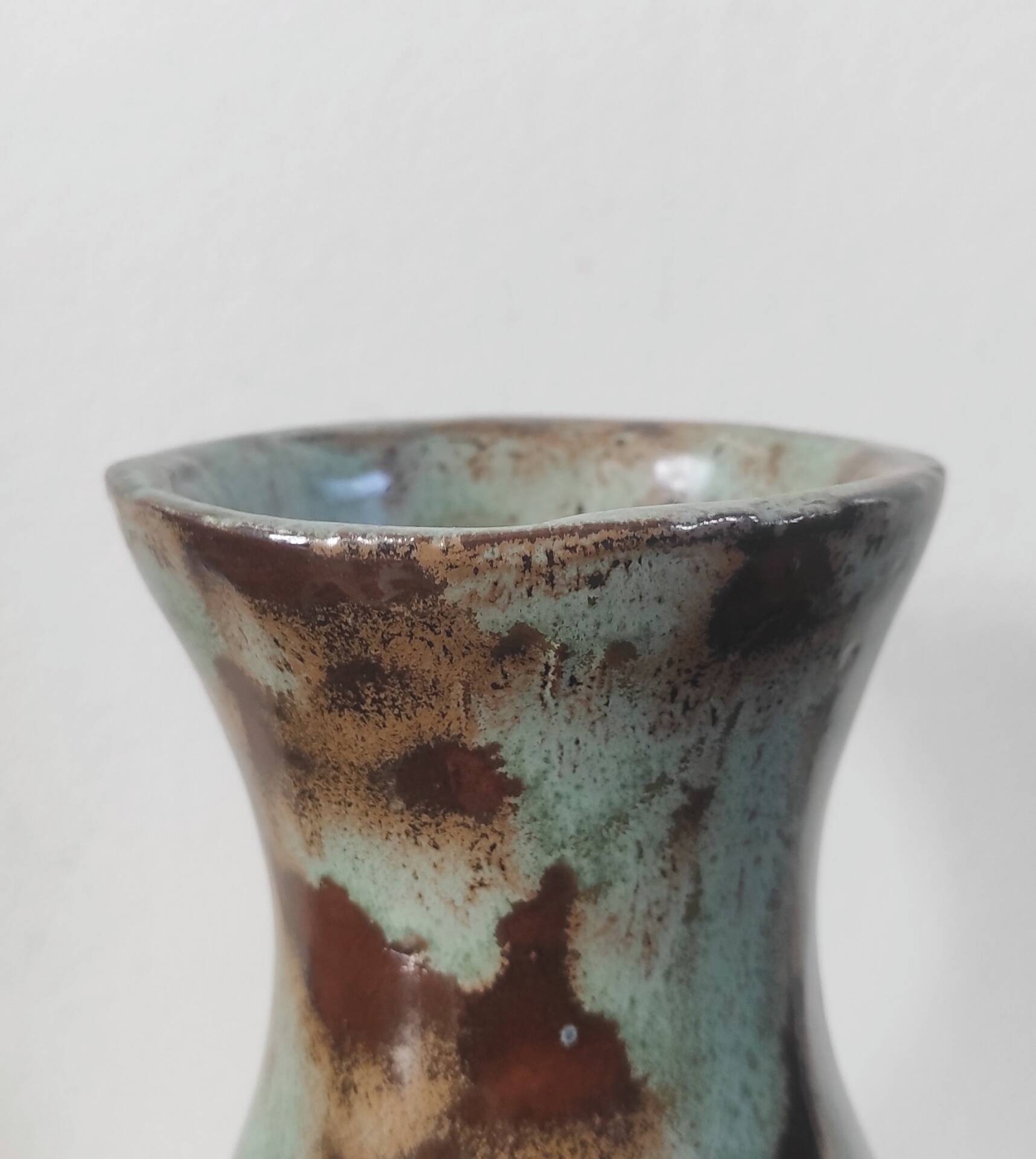 Vase balustre vintage en céramique émaillée