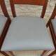 Set of 6 cherry wood style chairs with gray imitation leather seat
