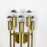 Brass Italian Stillovo Style Theatre Wall Ceiling Light Sconces, Italy, 1970s