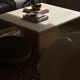 Table basse italienne en travertin du milieu du siècle