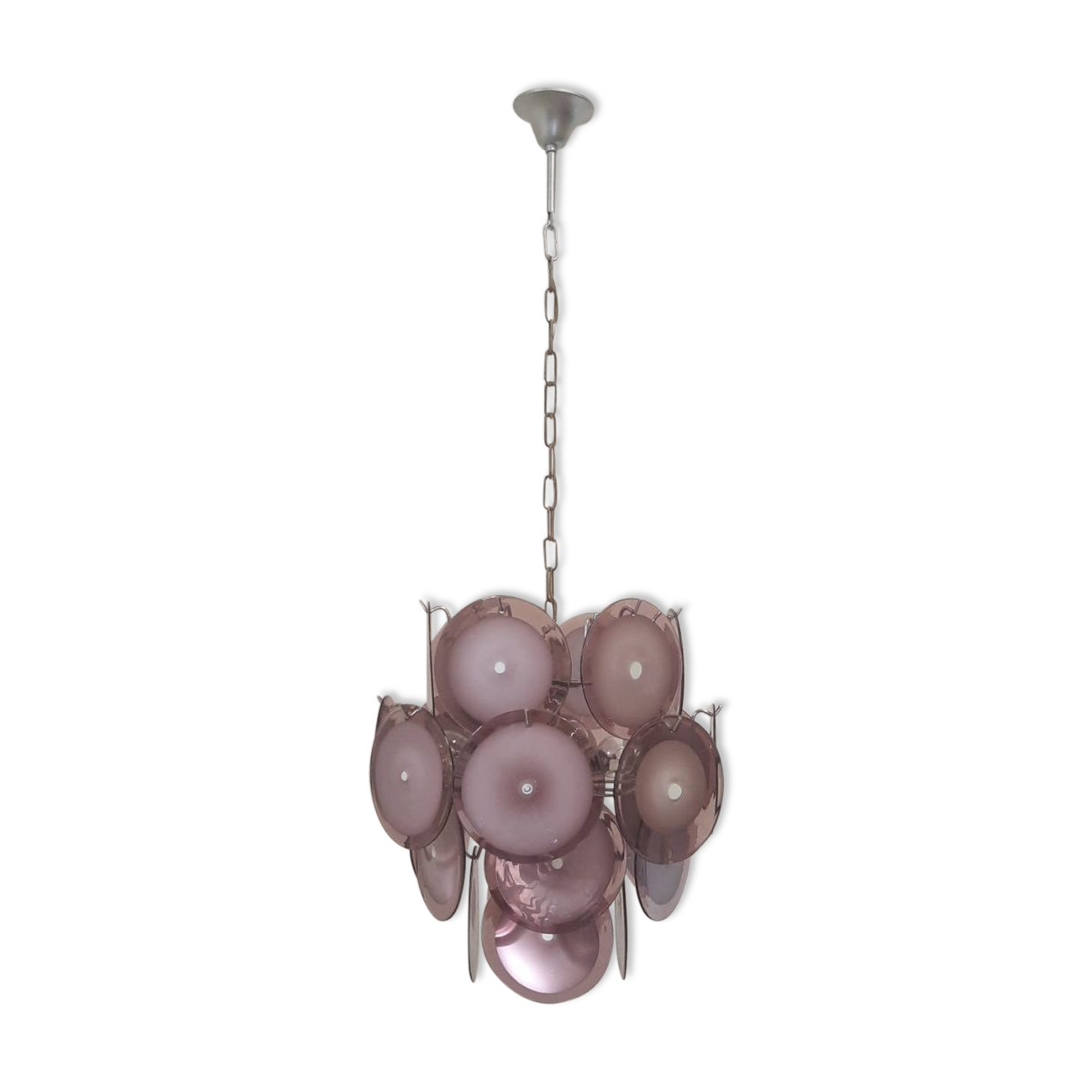 Murano Chandelier - Polychrome Glass - Vistosis 60s. Delicate and very fine