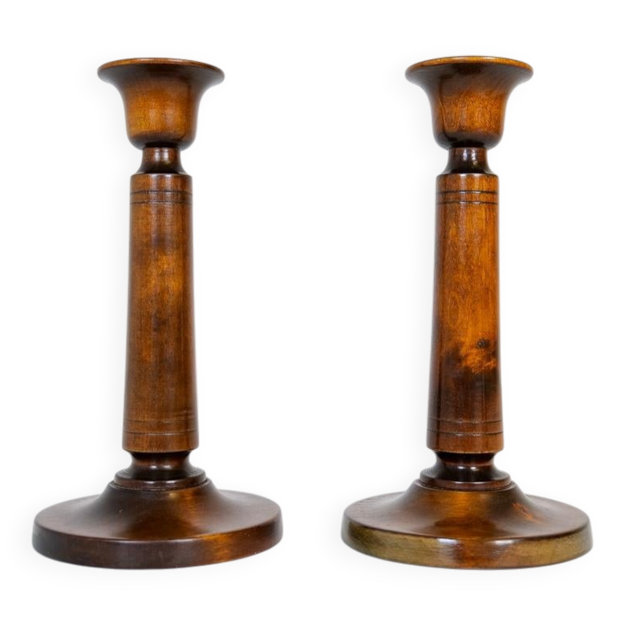 Mid-century set of 4 birch candlesticks by Carl Malmsten, Sweden, 1960s.