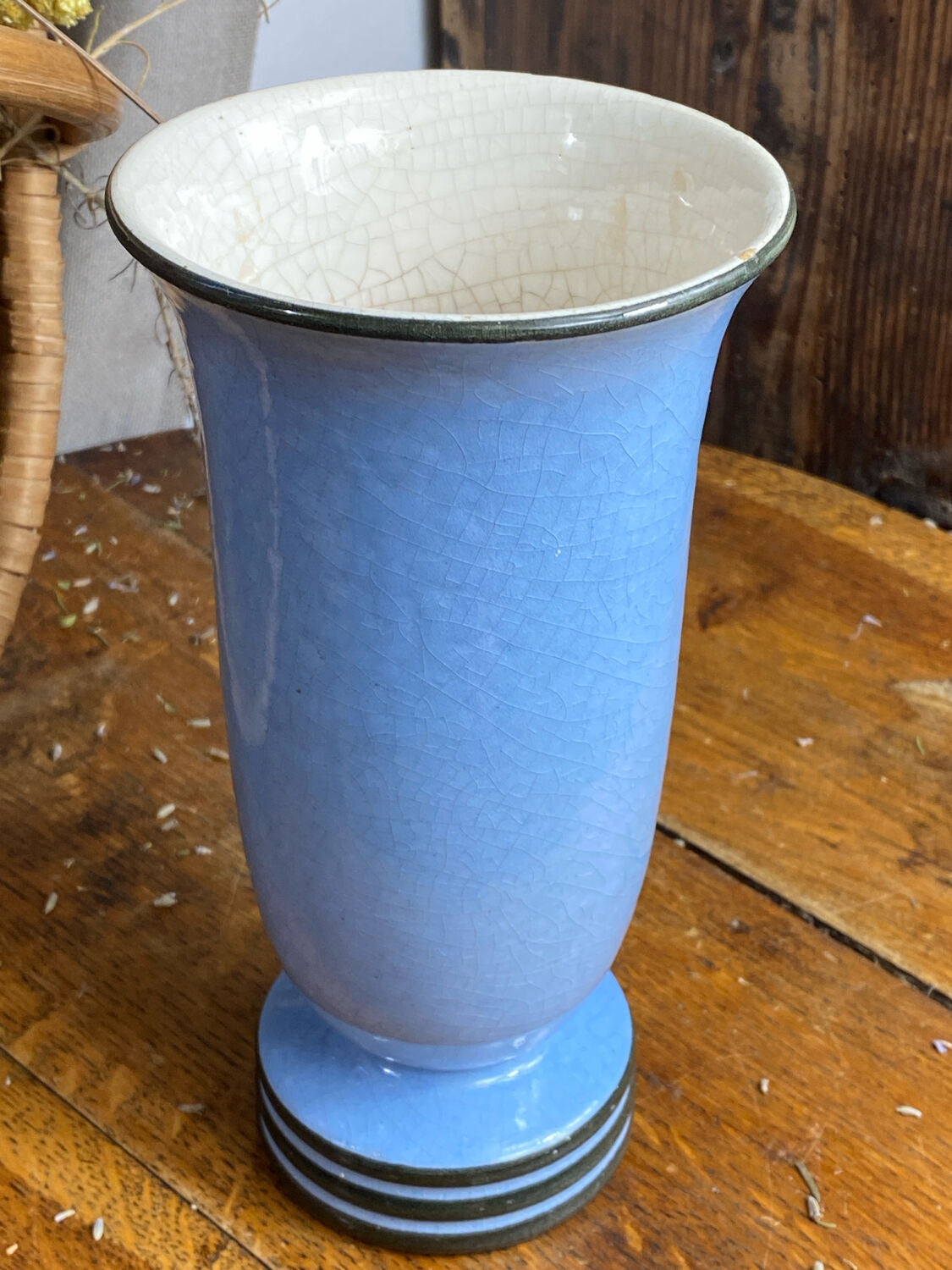 Ceramic vase, cherry blossom decoration, Pardi Vallauris