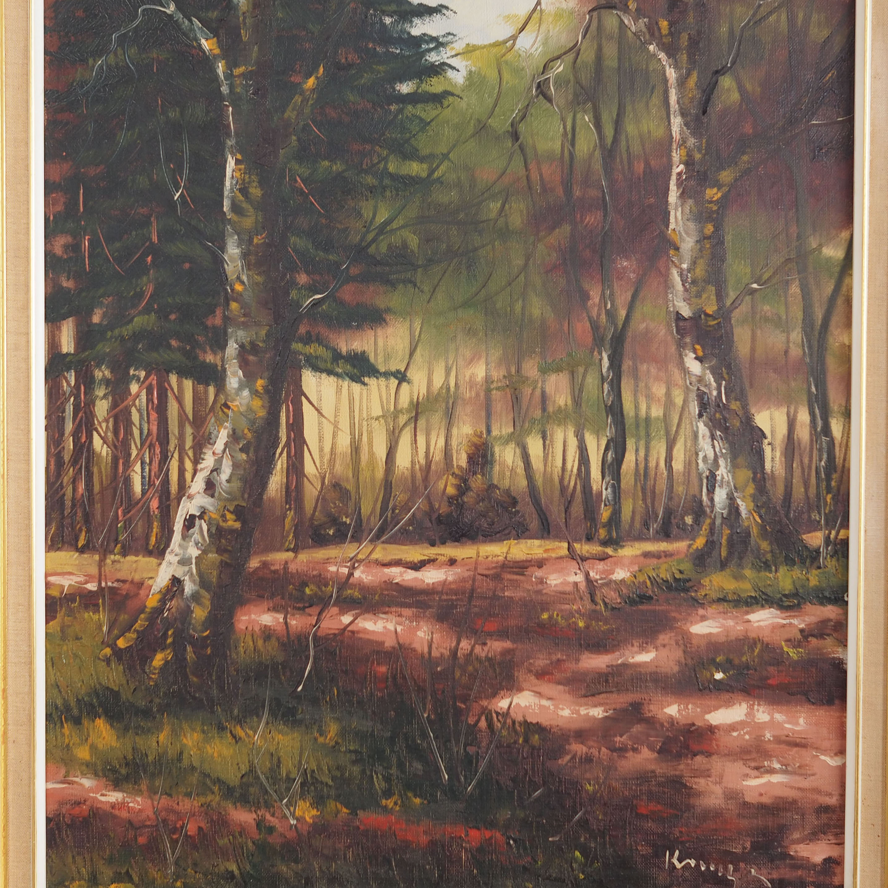 Painting „The Deep in the forest”, Scandinavian design, 1970s