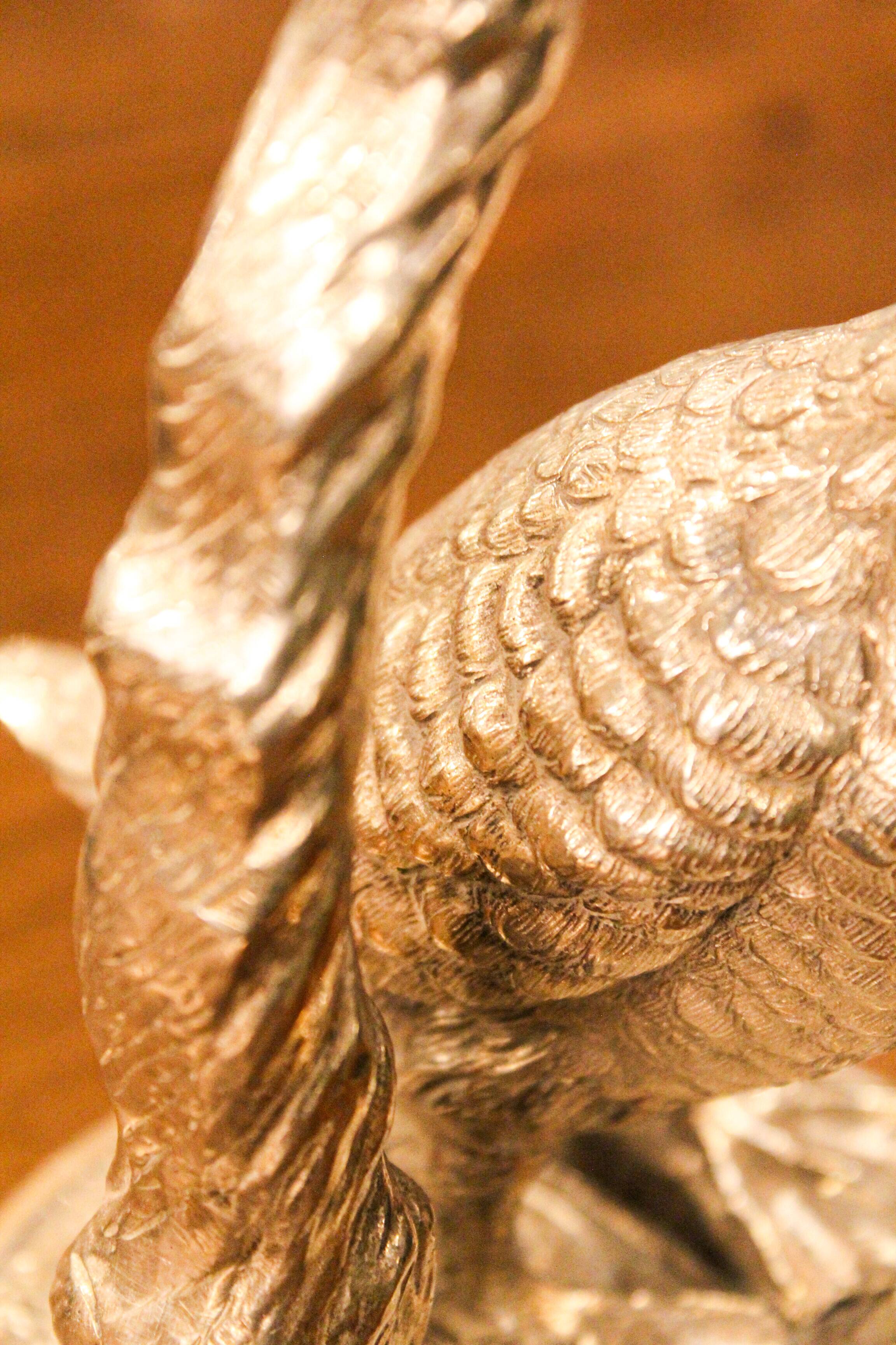 Vintage Silver-Plated Goose Lamp