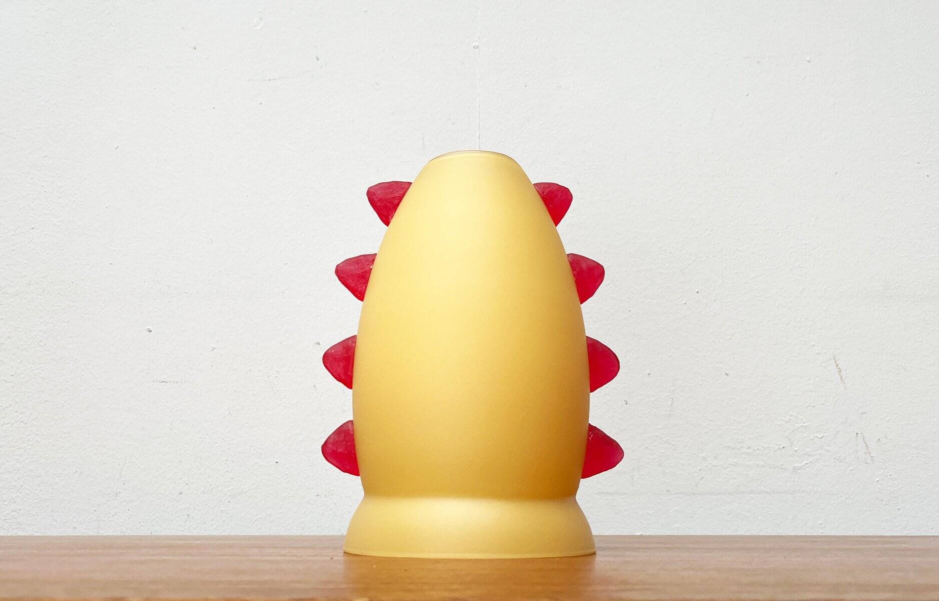 Postmodern glass table lamp from Trait D'Union, 1980s.