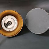 2 Limburg 1970s bubble globe and brass table lamps
