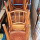 4 curved wooden chairs 1920/1940.