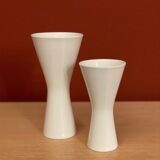 2x White Porzellan Vases by H&C Heinrich Selb 1960s