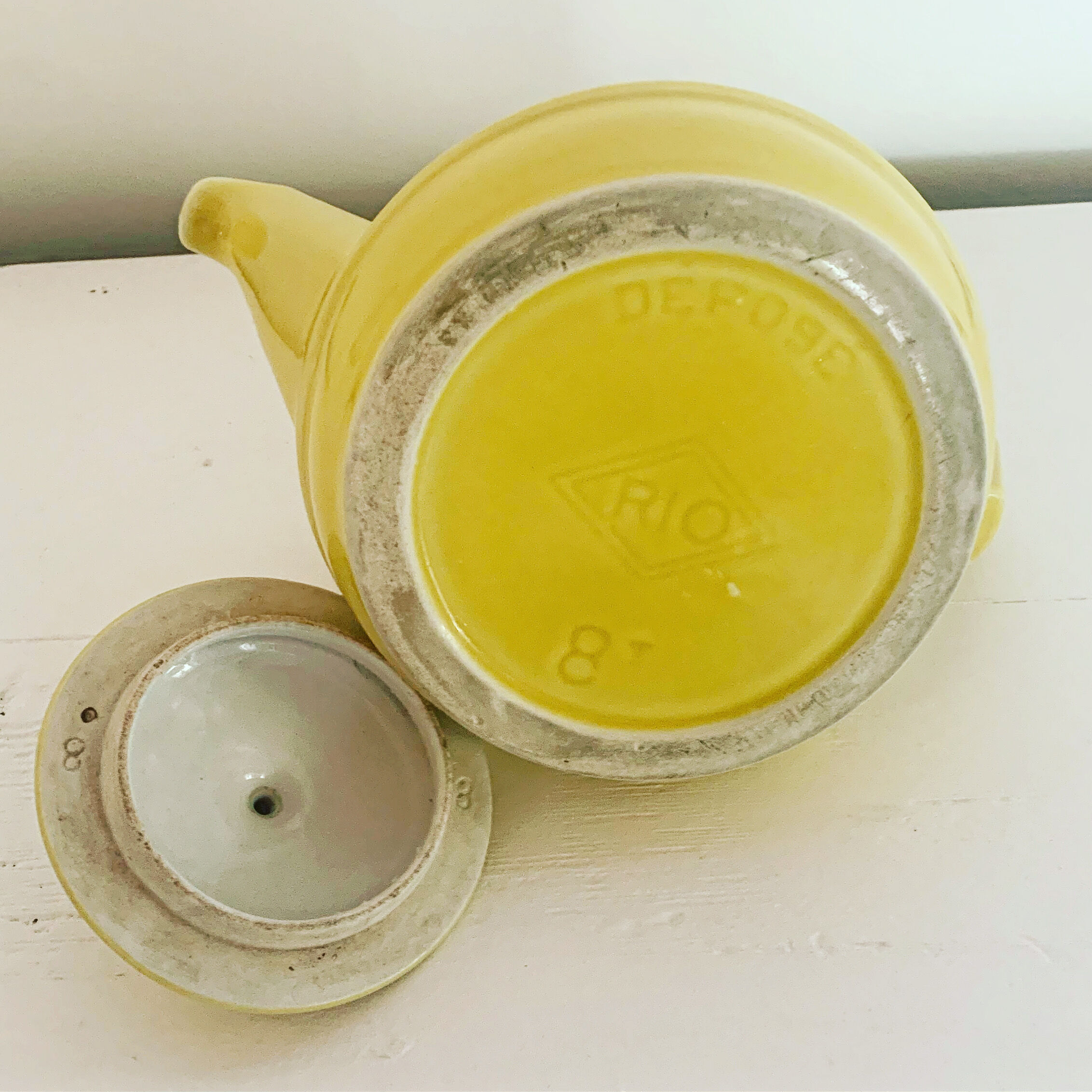 Rio yellow vintage teapot
