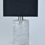 Mid-century solid crystal structured table lamp by Willem Heesen for Royal Leerdam