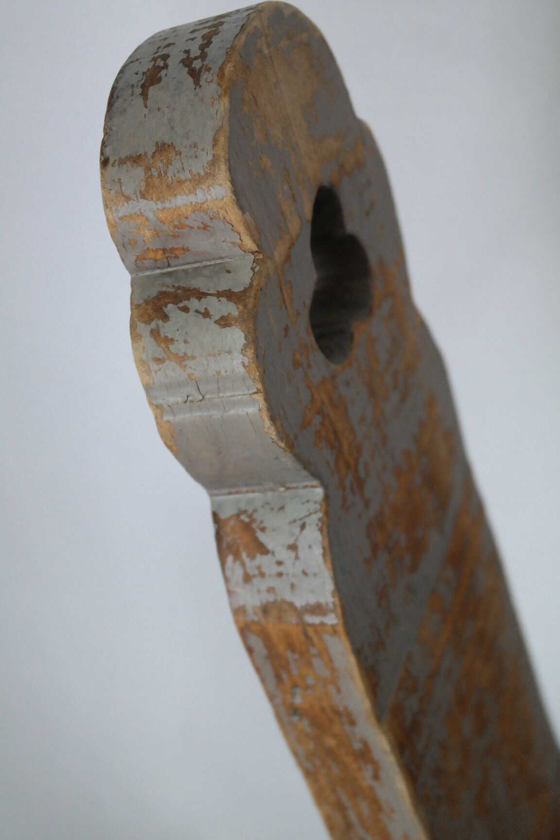 Brutalist wooden chair tripod XXth